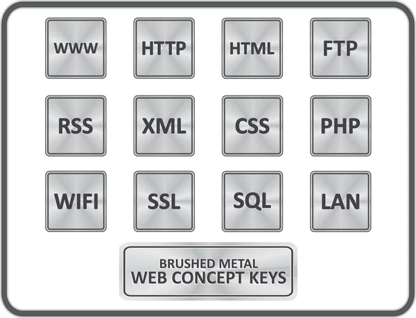 Metalen web concept knoppen — Stockvector