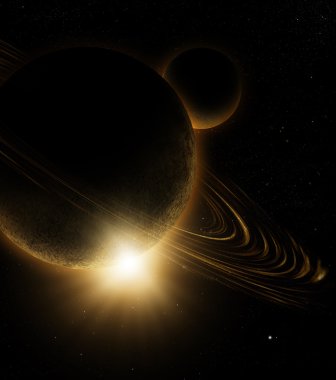 Dark Ringed Planet clipart