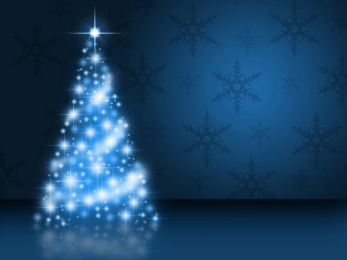 Bright blue christmas tree