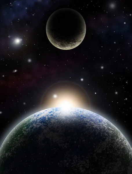 Aarde en maan — Stockfoto