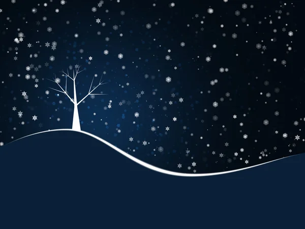 Christmas tree on a hill — Stock Photo, Image