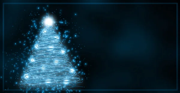 푸른 소용돌이 크리스마스 트리 — 스톡 사진