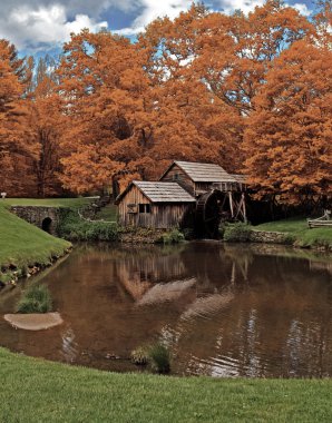 Mabry Mill during fall clipart