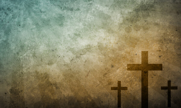 Three crosses on Grunge Background