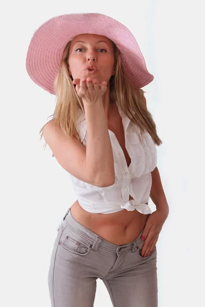 stock image The girl sending a kiss