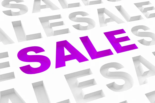 Tre dimensionell lila försäljning inskriptioner — Stockfoto