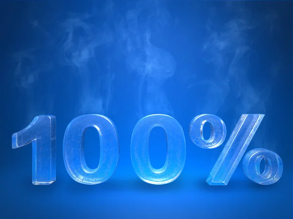 Odparowanie lodowych symbol sto procent — Zdjęcie stockowe