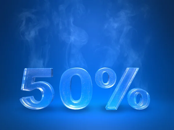 Indunstning femtio procent isiga symbol — Stockfoto