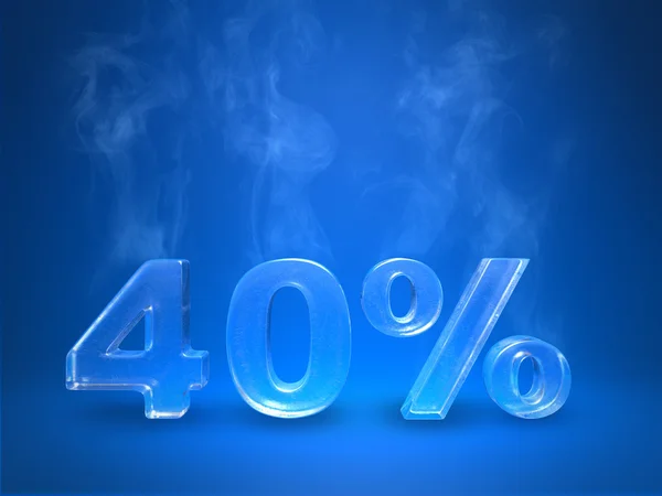 Evaporating forty percent icy symbol — Stockfoto