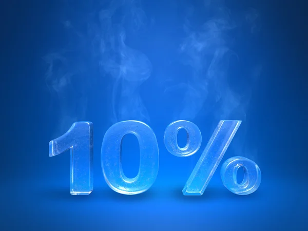 Evaporating ten percent icy symbol — Stockfoto