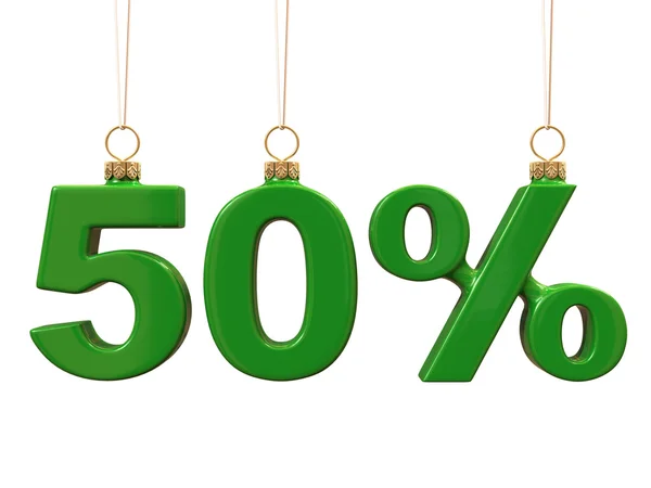 Femtio procent formade jul gröna bollar — Stockfoto