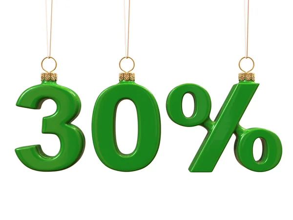 Trettio procent formade jul gröna bollar — Stockfoto