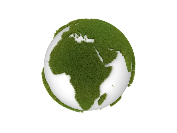 Zeměkoule s trávou kontinenty — Stock fotografie