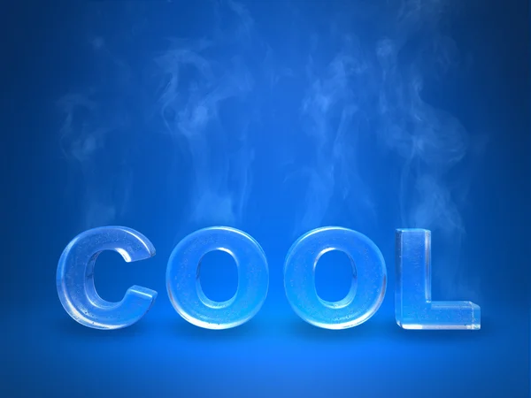 stock image Evaporating icy cool inscription on a blue background