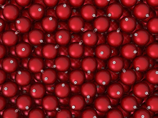 Vermelho bolas de Natal fundo — Fotografia de Stock