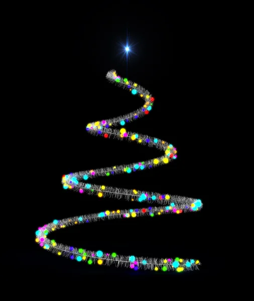 3D tinsel christmas tree — Stock Photo, Image