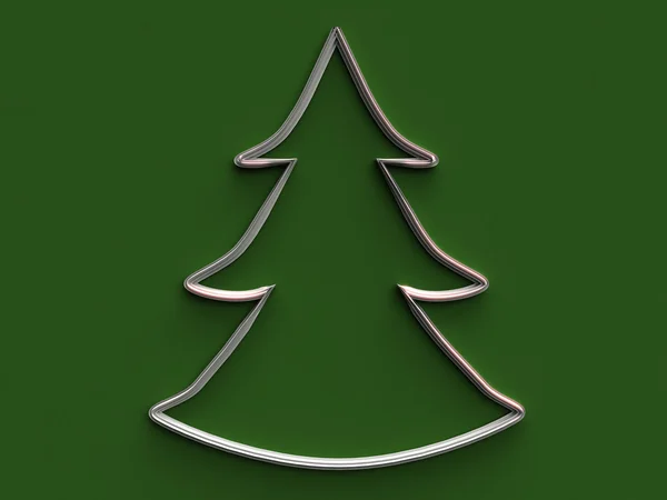 3D kovové vánoční strom — Stock fotografie