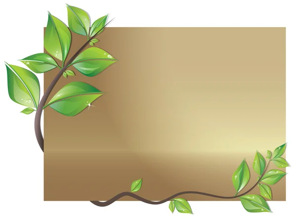 Tarjeta decorada con hojas — Vector de stock