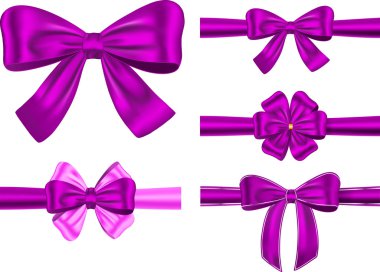 Violet gift ribbon set clipart