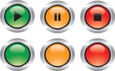Nice set of glossy icons like buttons clipart