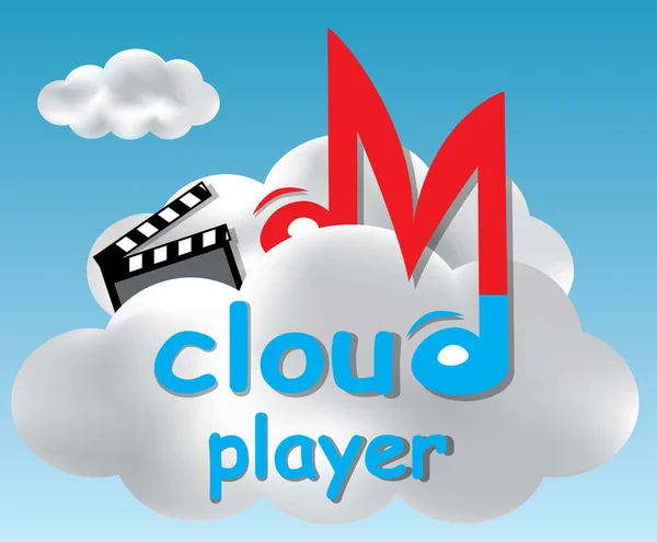 Ilustración del concepto de Cloud player — Vector de stock