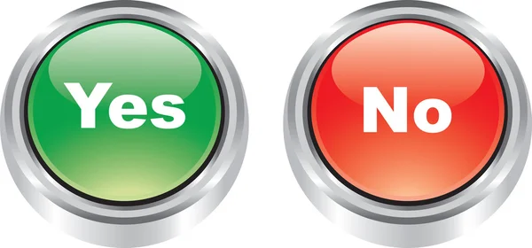 yes and no button symbol, The mark is correct and incorrect on green and  red aluminium button Stock Vector