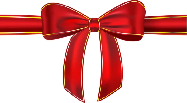 Rot glänzende Geschenkschleife mit Schleife — Stockvektor