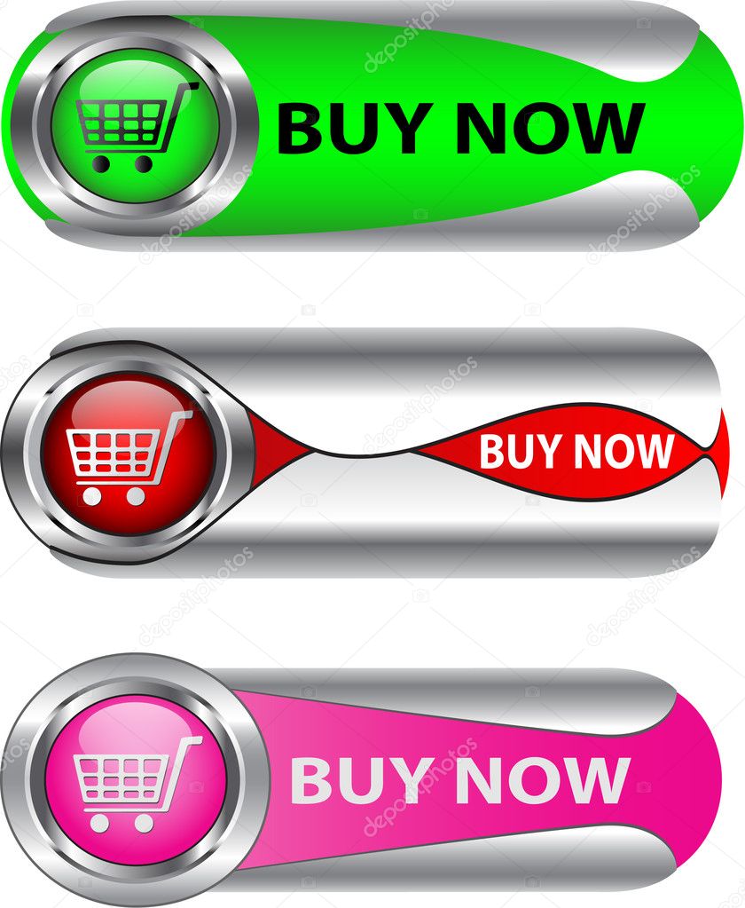 Metallic Buy Now button set