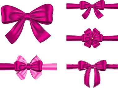 Violet gift ribbon set clipart