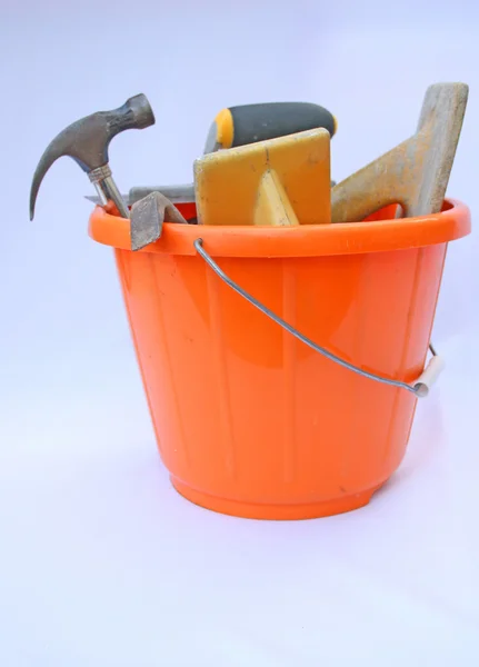 Builders bucket and tools. — Stock Photo, Image