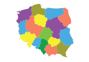 Administrative Map of Polish clipart