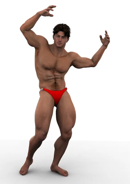 Muskelbygge hans muskler — Stockfoto