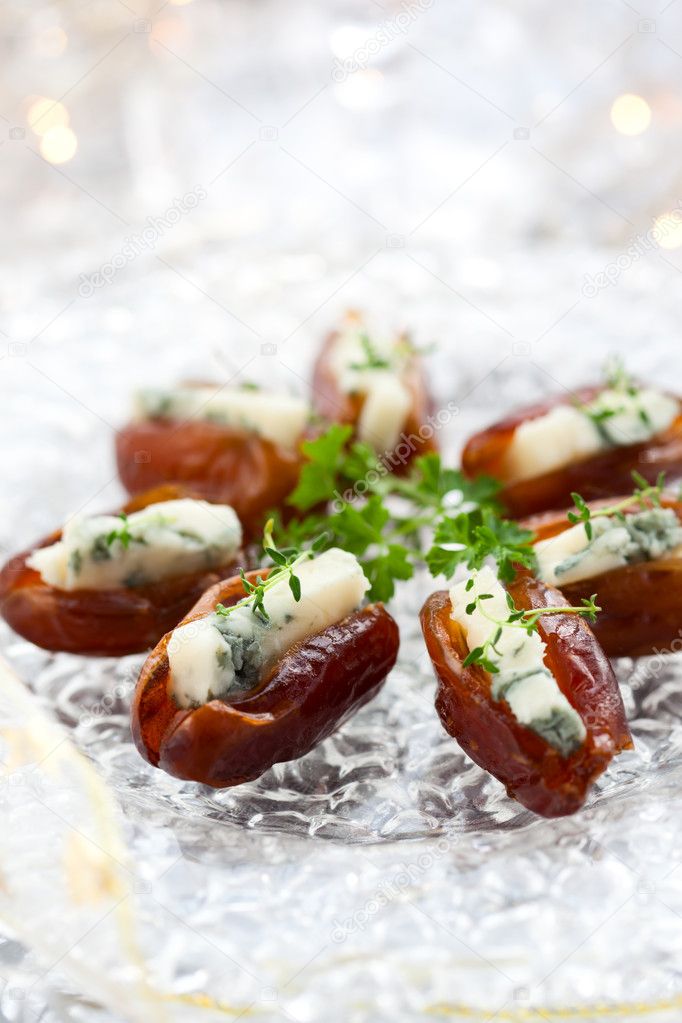 Dates stuffed with blue cheese