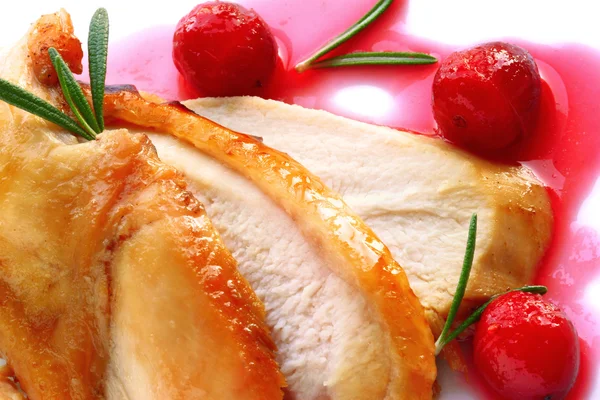 Turkey breast with cranberry sauce — Stock Photo, Image