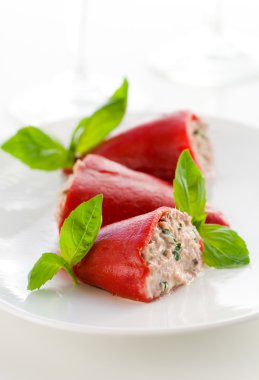 Peppers stuffed with tuna and capers clipart