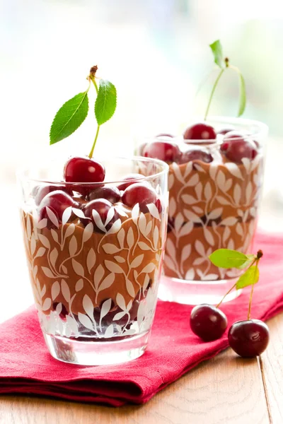 Chocolate cherry dessert — Stock Photo, Image