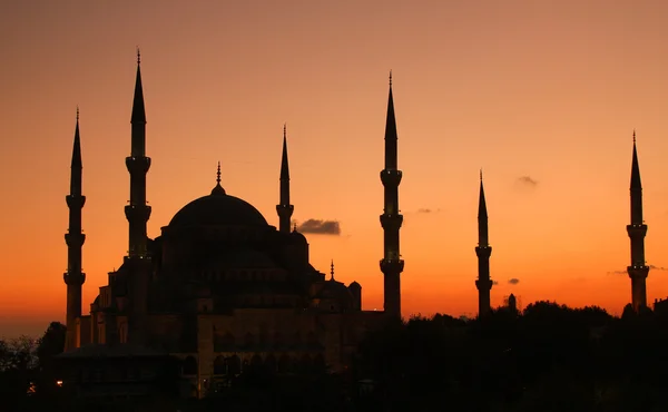 Blauwe moskee istanbul - zonsondergang — Stockfoto