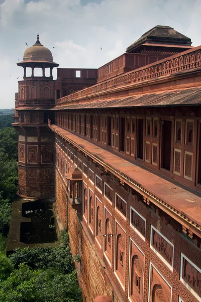 Parede de defesa de Agra forte, Agra, Índia — Fotografia de Stock