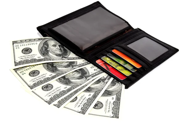 Dollar i en handväska — Stockfoto