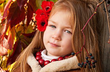 A beautiful blonde little girl, portrait. clipart