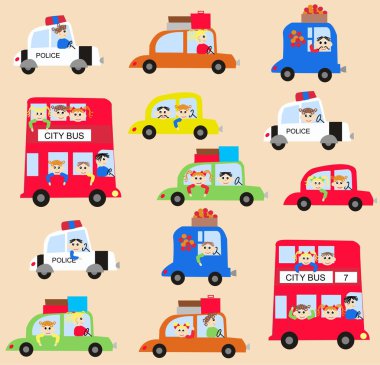 Seamless car pattern clipart