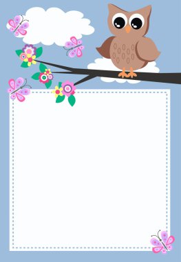 A owl with a message clipart