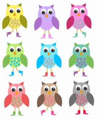 Seamless owl pattern clipart