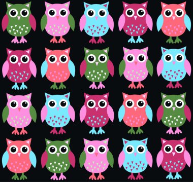 Seamless owl pattern clipart