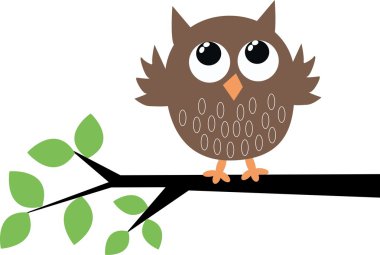 A cute little brown owl clipart