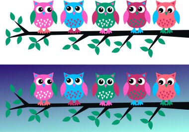 Two different owl headers clipart