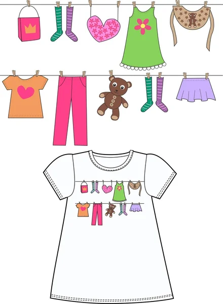 Шаблон для детской одежды — стоковый вектор