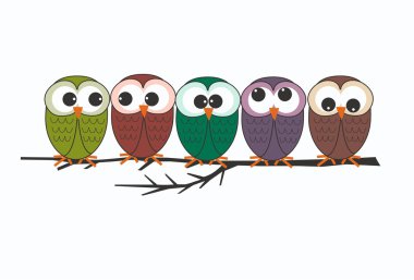 Cute owls clipart