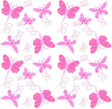 Seamless butterfly pattern clipart