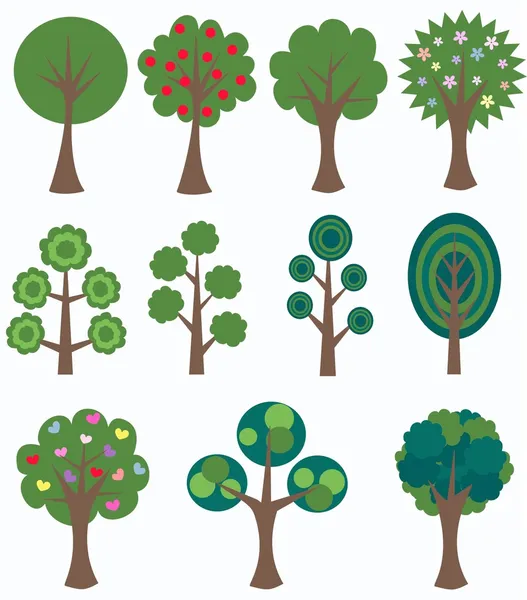 Verschillende bomen — Stockvector